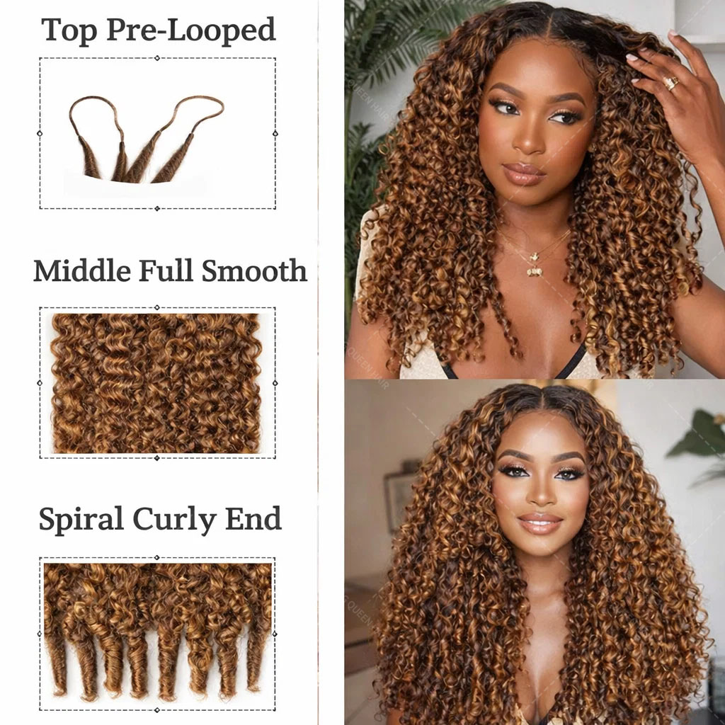 Rambut Crochet Keriting Burma  - Feather Hair Extension ulasan dan harga