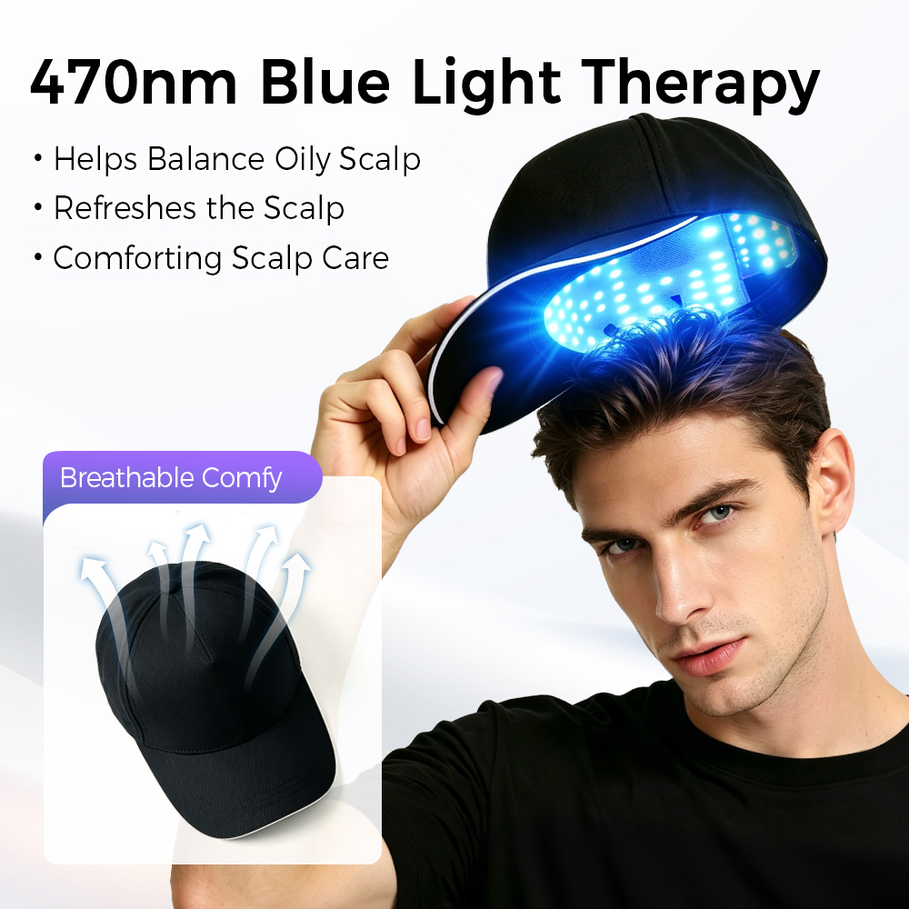 Topi Terapi Cahaya Merah Biru  - Hair Care Frizzy Hair ulasan dan harga